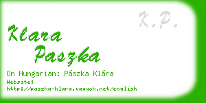 klara paszka business card